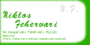 miklos fehervari business card